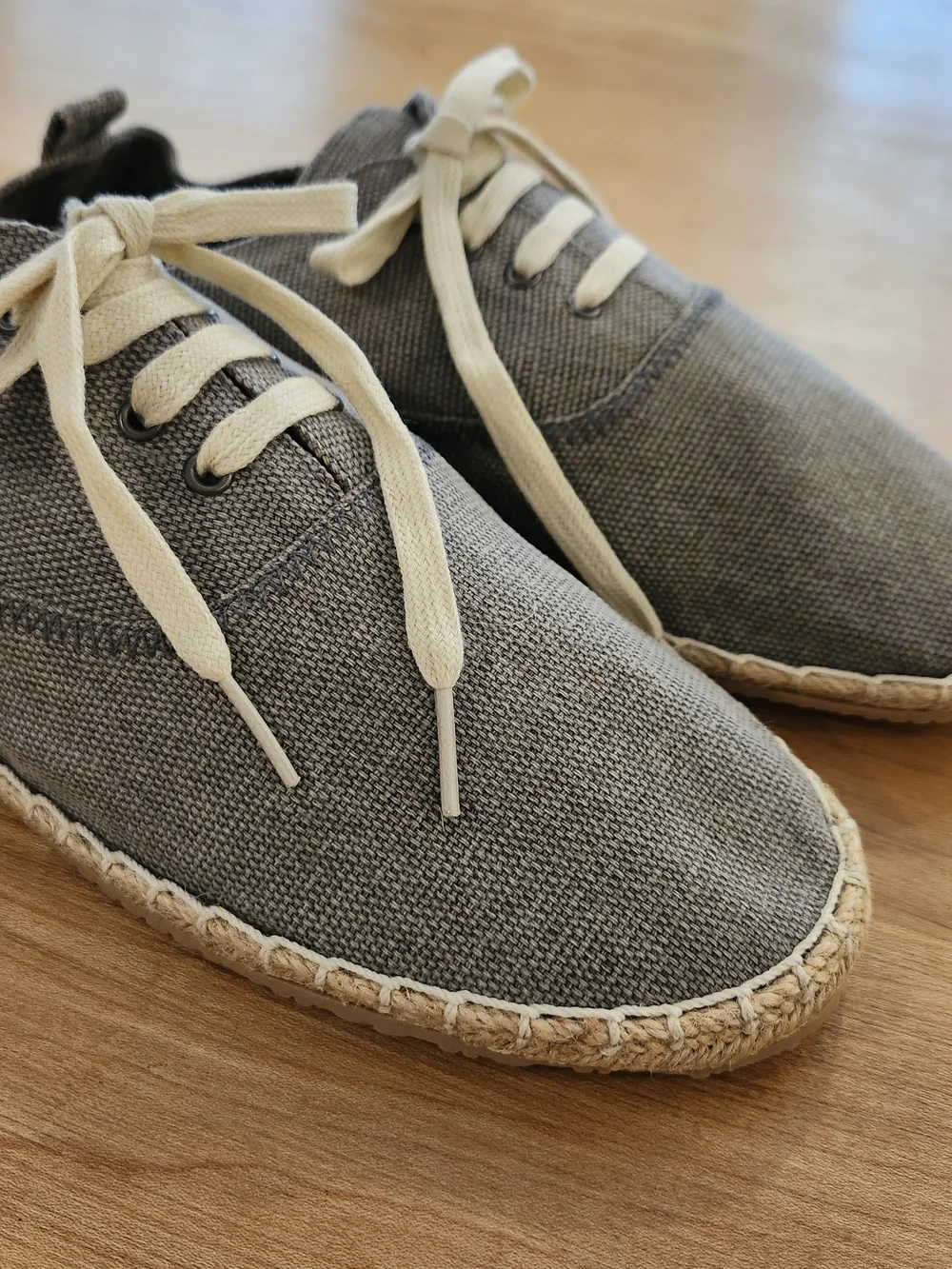 H&M Gray Canvas Espadrille Shoes Size US 10